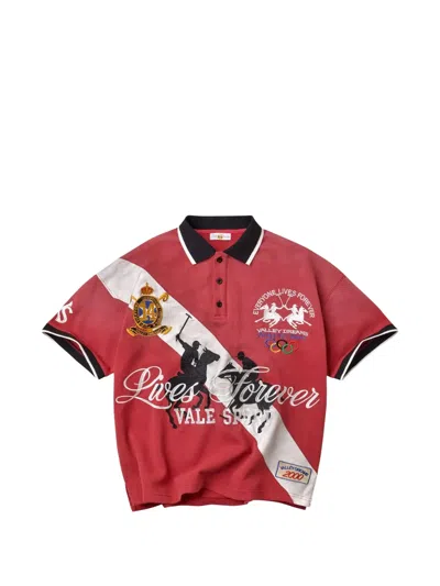 Vale London Logo-print Polo Shirt In Red