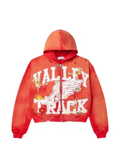 Vale Long-sleeve Zip Hoodie In Orange