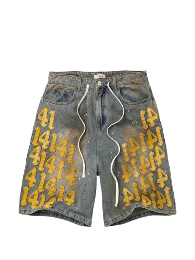 Vale Lucky Charm Patch-detail Shorts In Gray