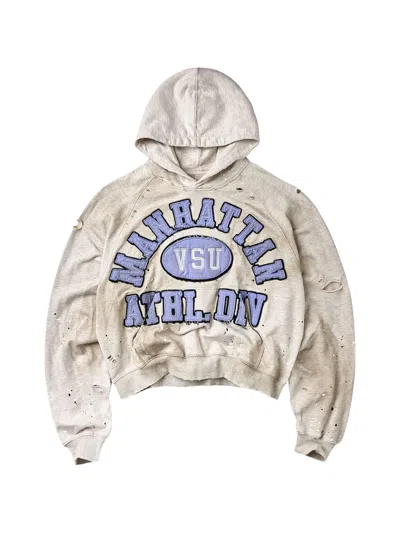 Vale Manhattan Distressed-effect Hoodie In White