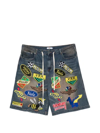 Vale Patch-detail Drawstring Shorts In Blue