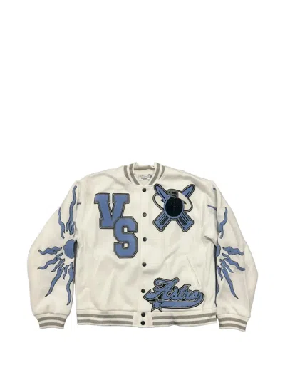 Vale Patch-detail Varsity Jacket In Neutral