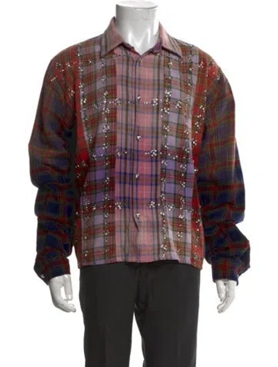 Pre-owned Vale Plaid Print Long Sleeve Shirt In Multi