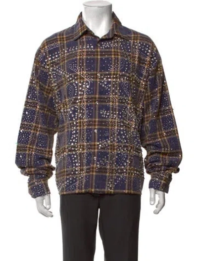 Pre-owned Vale Plaid Print Long Sleeve Shirt In Multicolor