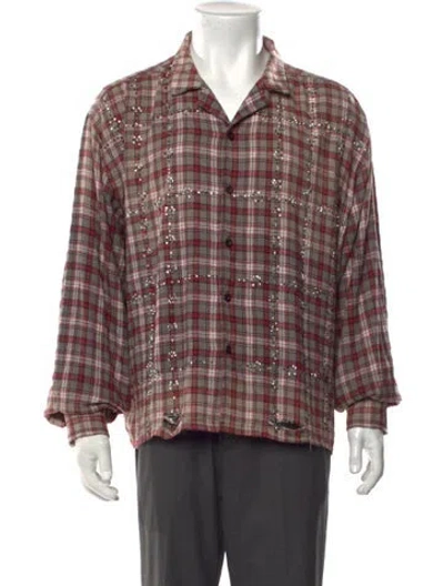 Pre-owned Vale Plaid Print Long Sleeve Shirt In Multicolor