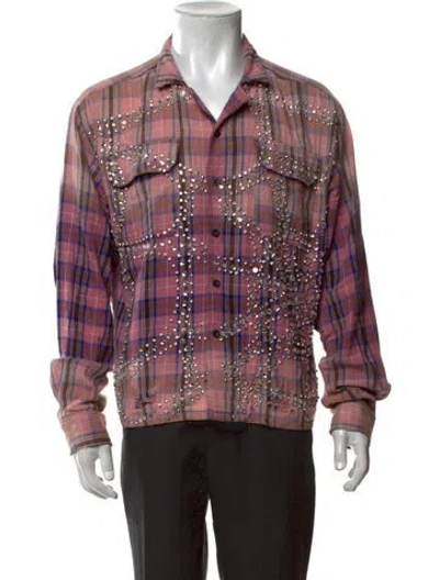 Pre-owned Vale Plaid Print Long Sleeve Shirt W/ Tags In Multicolor