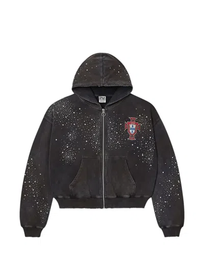 Vale Pluto Clustered Zip-up Hoodie In Black