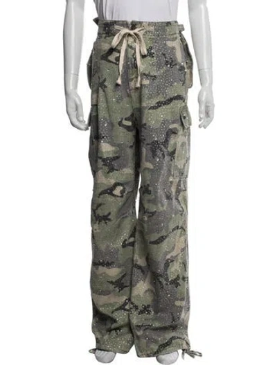 Pre-owned Vale Printed Cargo Pants In Green