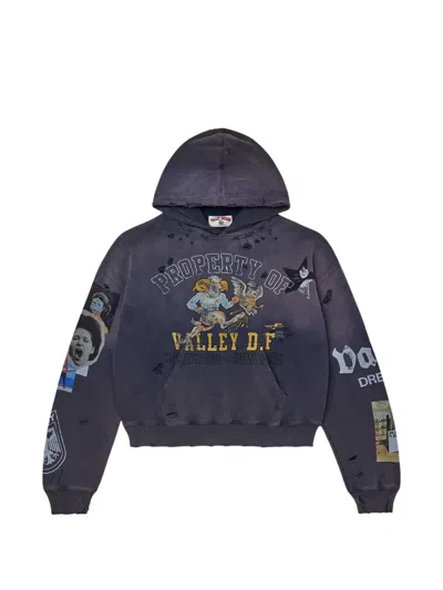 Vale Printed Hoodie In Blue