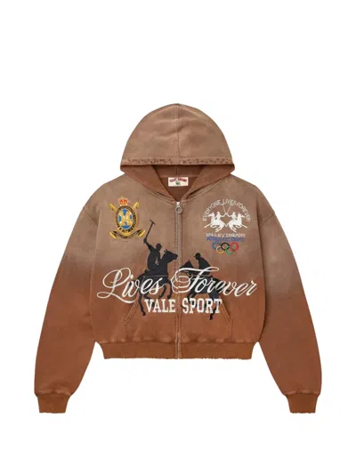 Vale Rockefeller Zip-up Hoodie In Brown