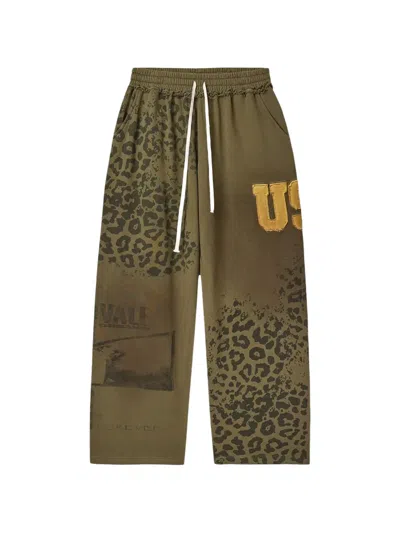 Vale Safari Animal-print Track Pants In Green