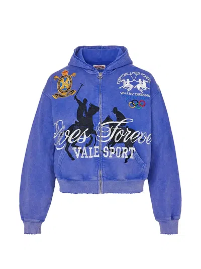 Vale Schwab Zip-up Hoodie In Blue