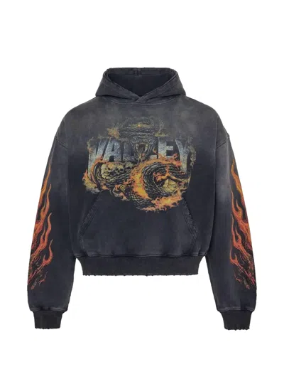 Vale Serpent Distressed Hoodie In Gray