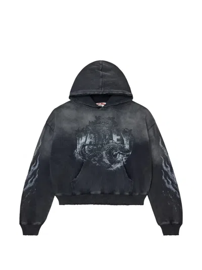 Vale Serpent Faded-effect Hoodie In Black