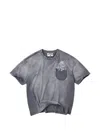 Vale Skull-print Distressed-effect T-shirt In Gray