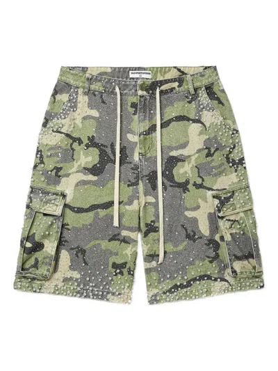 Vale Soulja Camouflage Studded Chinos In Green