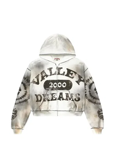 Vale Spiral Zip-up Hoodie In Gray