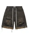 Vale Studded Ripped Shorts In Brown