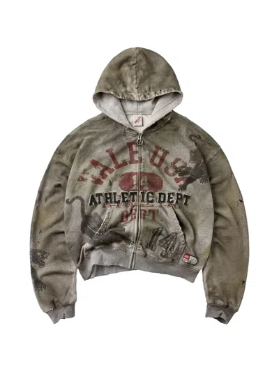 Vale Varsity Zip-up Hoodie In Gray