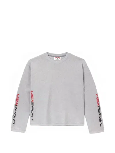 Vale Vsx Logo-print Thermal Sweatshirt In Gray