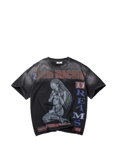 Vale War Machine Distressed Graphic-print T-shirt In Black