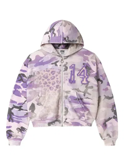 Vale Wayne Zip-up Camouflage Hoodie In Multi