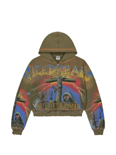 Vale Zipped Hoodie In Green