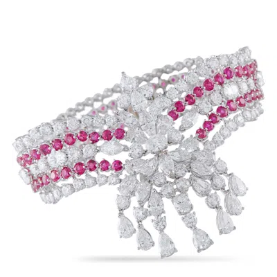 Valente Milano 18k White Gold 24.49ct Diamond And Ruby Bracelet Vm13-042026