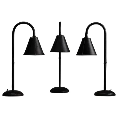 Pre-owned Valenti Black Leather Table Lamps By