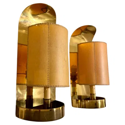 Pre-owned Valenti Casa  Of Barcelona Bent Brass Wall Sconces, Pair In Brown