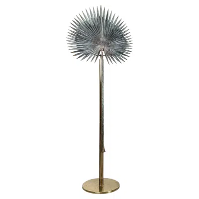 Pre-owned Valenti Fan Palm Bronze And Brass Floor Lamp, 1970s In Gold