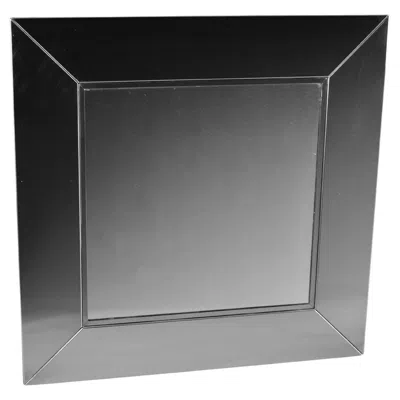 Pre-owned Valenti Italian 1970's Polished Stainless Steel Wall Mirror In Gray