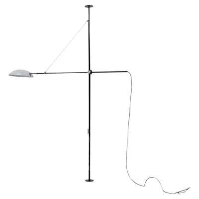 Pre-owned Valenti Italian Design Bigo Floor Ceiling Tension Pole Lamp By , Italy 1980s In Transparent