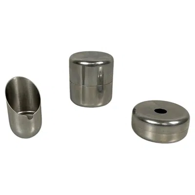 Pre-owned Valenti Italian Steel Smoking Set By Ezio Didone For , 1970s In Gray