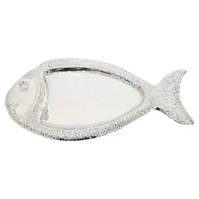 Pre-owned Valenti Mid Century Modern Silver Plate Fish Serving Platter, Spain, C. 1970