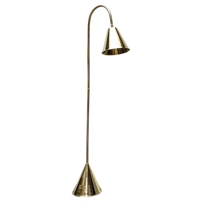 Pre-owned Valenti Mid-century Modern Brass Floor Lamp In The Style Of Jacques Adnet  Spain In Brown