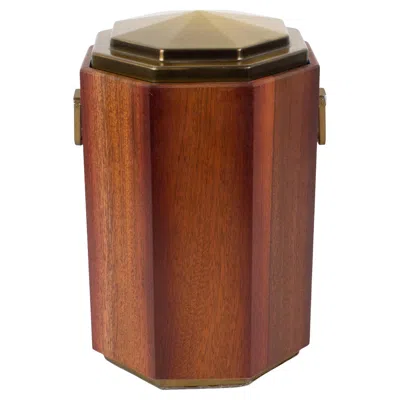 Pre-owned Valenti Mid-century  Spain Modernist Wood And Metal Box, 1960s In Brown