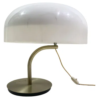 Pre-owned Valenti Space Age Table Lamp, Nickel And Plastic, By Gaetano Sciolari For , 1970s In Transparent