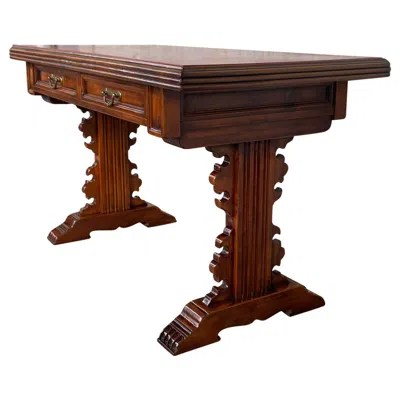 Pre-owned Valenti Spanish Colonial Desk Or Console Table With Two Drawers Signed By Valentí In Brown
