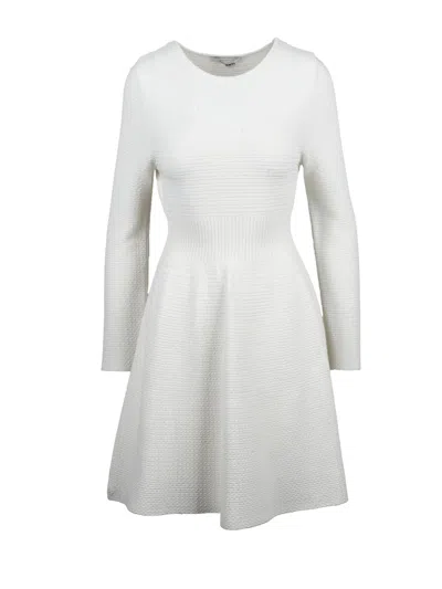 Valenti White A-line Rayon-blend Stretch Dress