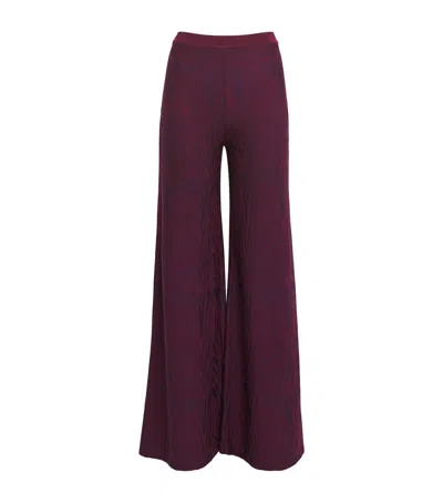 Valenti Wool-blend Clota Wide-leg Trousers In Burgundy