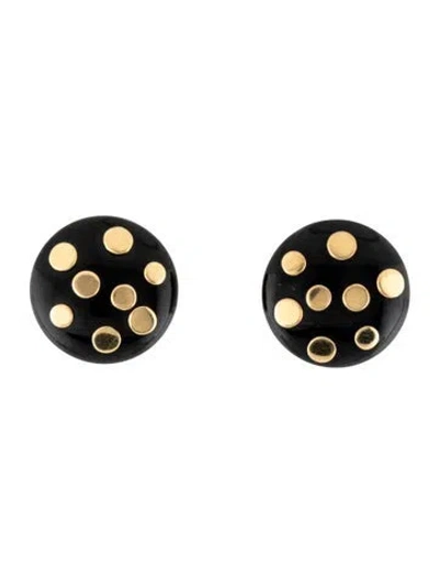 Pre-owned Valentin Magro 18k Black Jade Polka Dot Clip-on Earrings