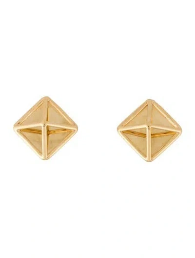 Pre-owned Valentin Magro 18k Large Pyramid Clip-on Earrings In Multicolor