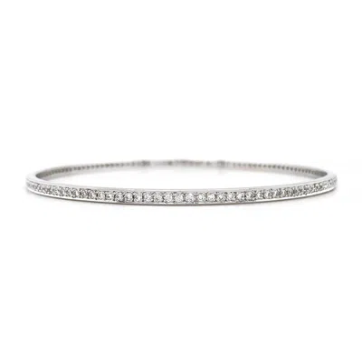 Pre-owned Valentin Magro 18k White Gold Pavé Diamond Bangle Bracelet