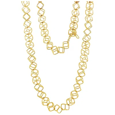 Pre-owned Valentin Magro 18k Yellow Gold Cube Chain Necklace