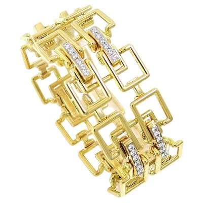 Pre-owned Valentin Magro 18k Yellow Gold Diamond Square Link Bracelet