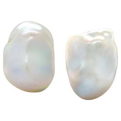 Pre-owned Valentin Magro 18k Yellow Gold Fresh Water Baroque Pearl Clip-on Earrings