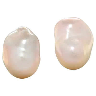 Pre-owned Valentin Magro 18k Yellow Gold Freshwater Pink Baroque Pearl Clip On Earrings
