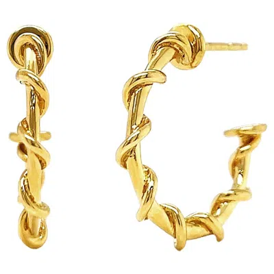 Pre-owned Valentin Magro 18k Yellow Gold Large Nautical Rope Hoop Earrings