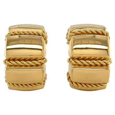 Pre-owned Valentin Magro 18k Yellow Gold Large Retro Gold Shrimp Earrings